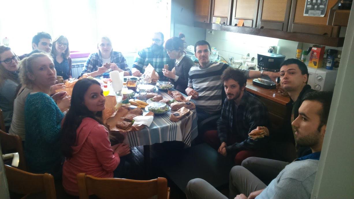 IBORN team having a breakfast at the first office.