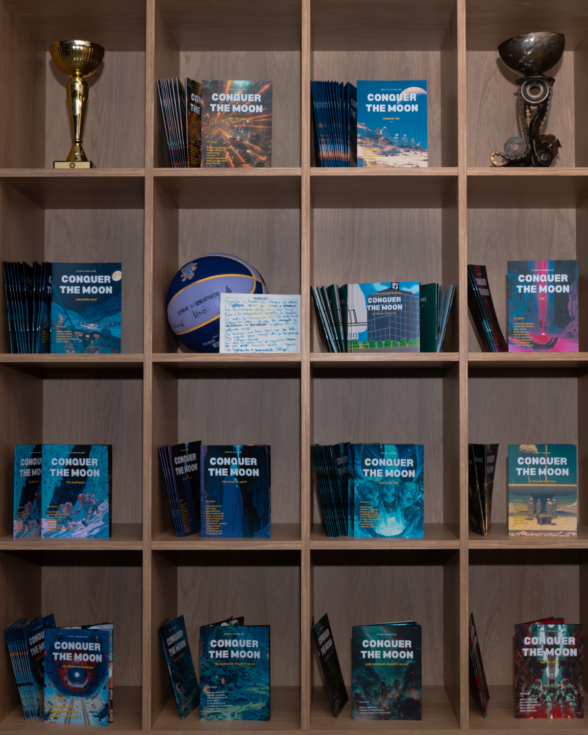 The comic book 'Conquer the Moon' at IBORN's offices