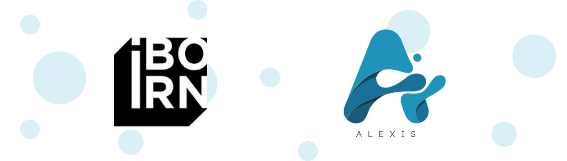 IBORN logo and Alexis HR logo together on a white background representing the collaboration between the companies. 