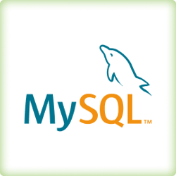 MySQL logo.