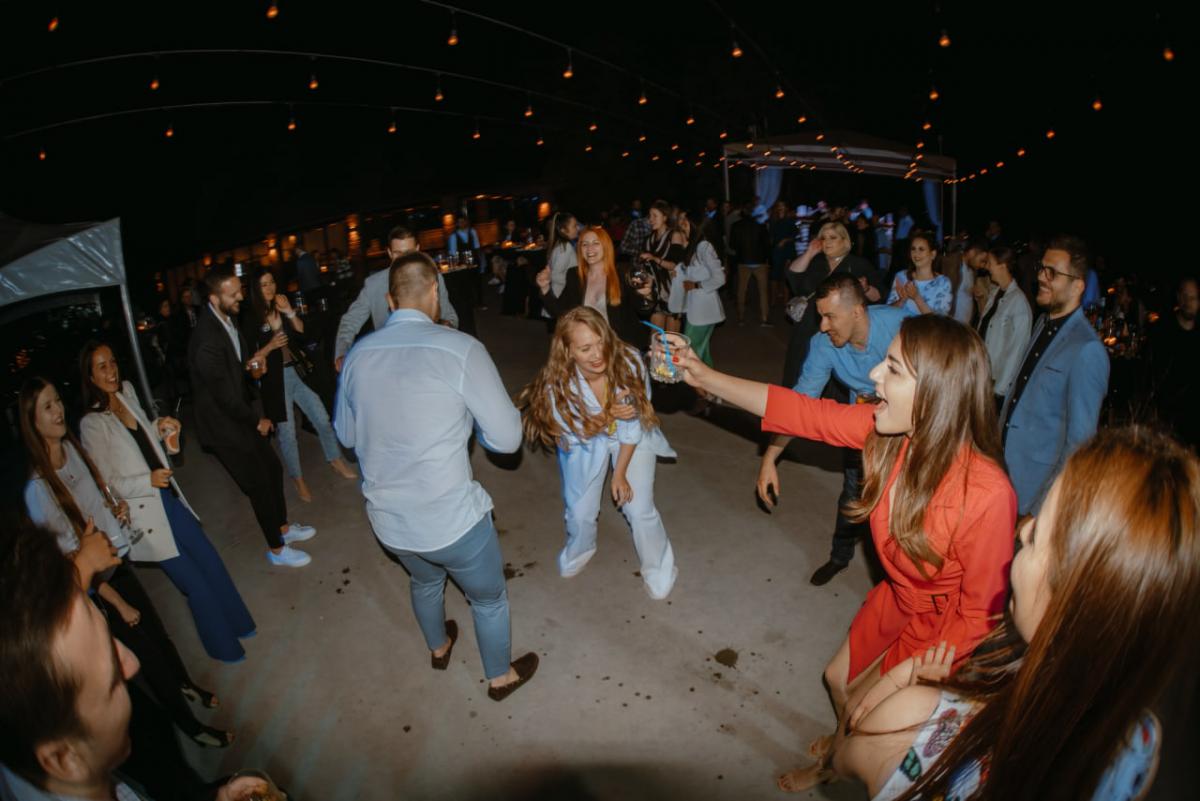 People dancing at the founding anniversary party.