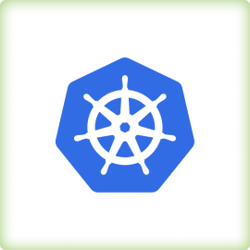 Kubernetes logo.