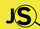 Javascript logo on a yellow backgroudn and a loupe.