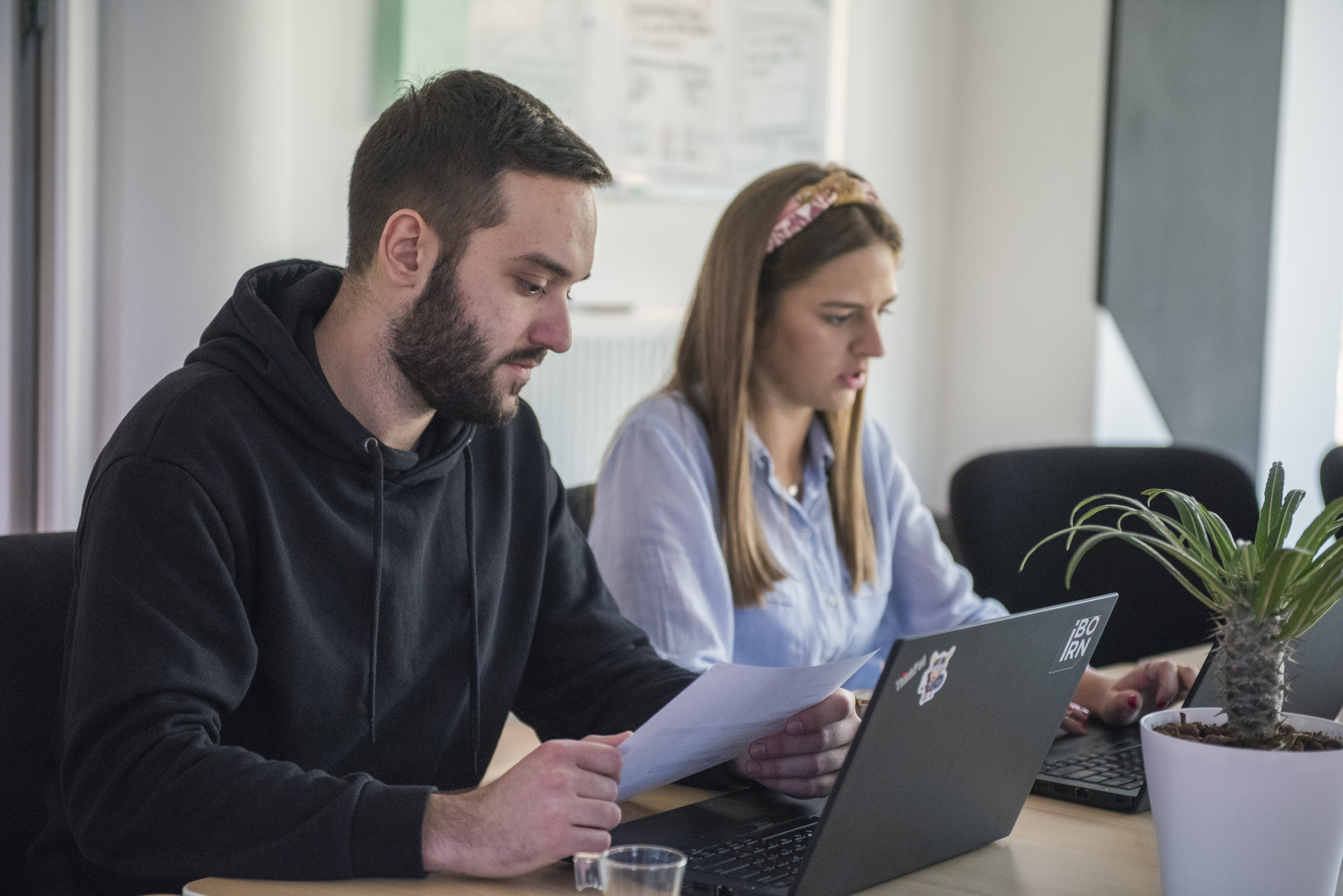 Software engineers working on their laptops.