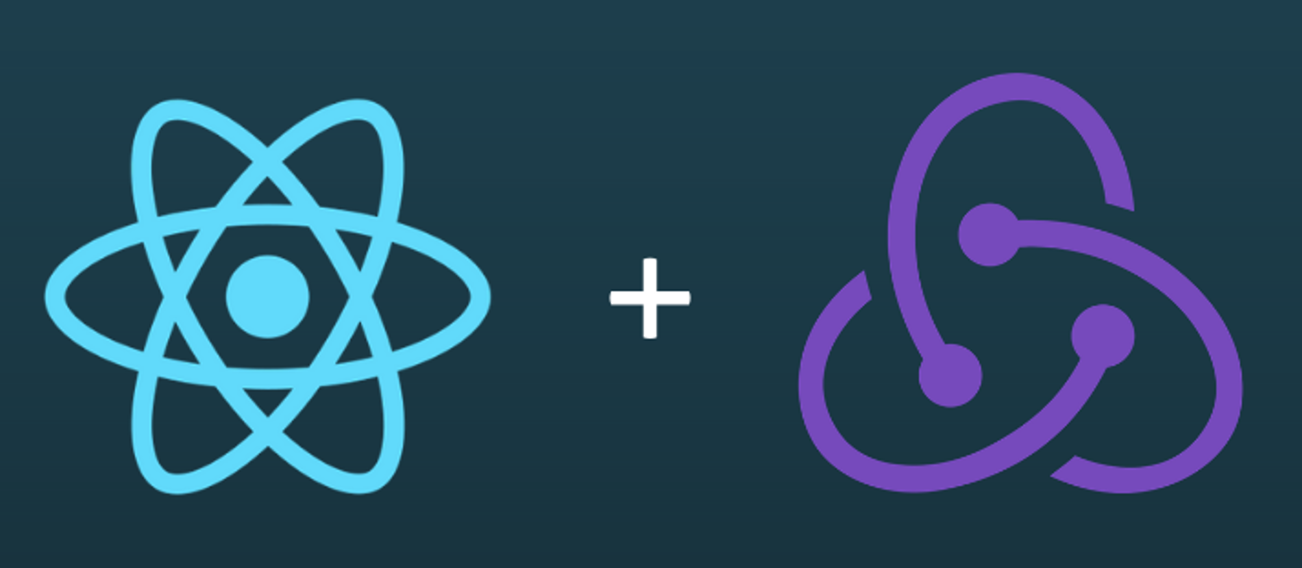 React and redux logos among planets and moons.